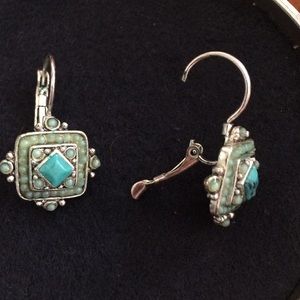 Turquoise and silver earrings